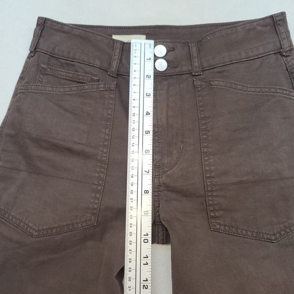 Pilcro The Wanderer Utility Pants Women 24 Brown Tapered High Rise - Picture 7 of 11